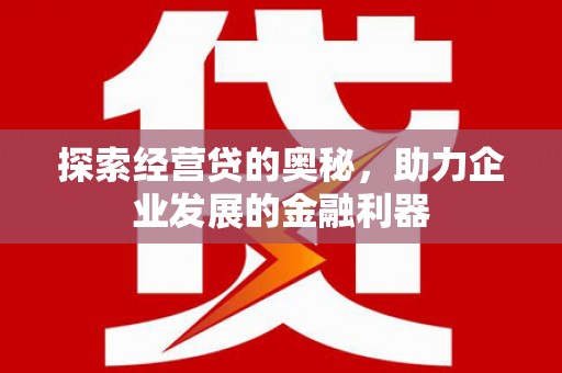沂南探索经营贷的奥秘，助力企业发展的金融利器