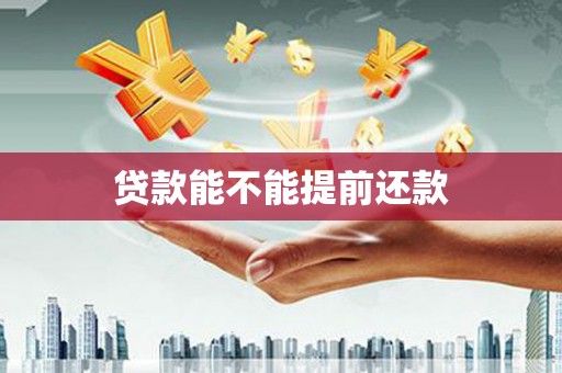 沂南贷款能不能提前还款