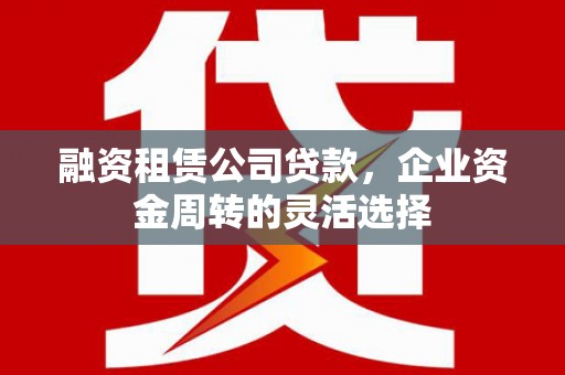 沂南融资租赁公司贷款，企业资金周转的灵活选择