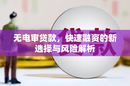 沂南无电审贷款，快速融资的新选择与风险解析