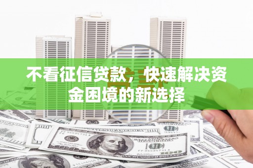 沂南不看征信贷款，快速解决资金困境的新选择