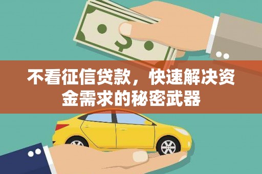 沂南不看征信贷款，快速解决资金需求的秘密武器