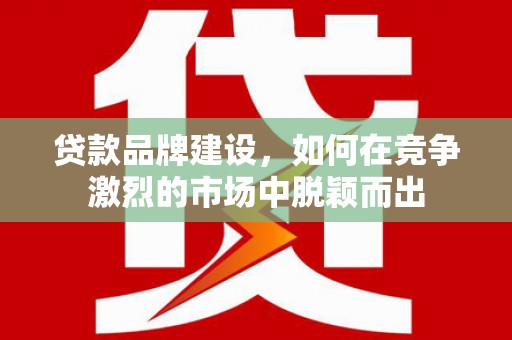 沂南贷款品牌建设，如何在竞争激烈的市场中脱颖而出