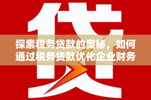 沂南探索税务贷款的奥秘，如何通过税务贷款优化企业财务