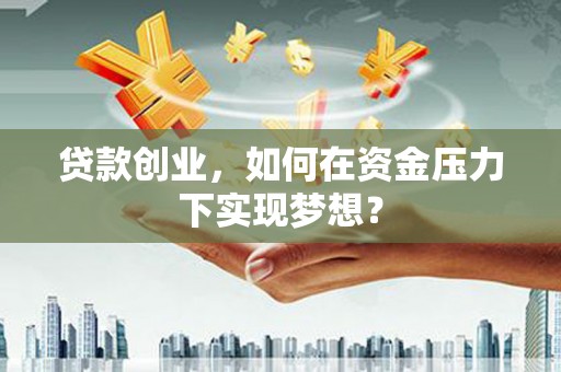 沂南贷款创业，如何在资金压力下实现梦想？