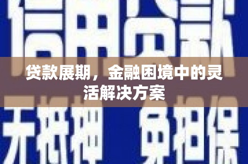沂南贷款展期，金融困境中的灵活解决方案