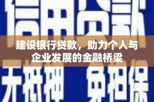 沂南建设银行贷款，助力个人与企业发展的金融桥梁