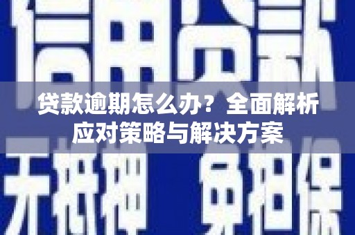 沂南贷款逾期怎么办？全面解析应对策略与解决方案