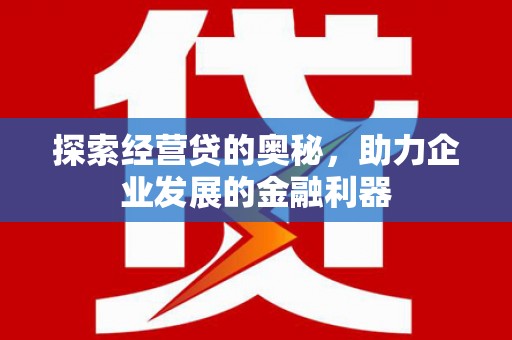沂南探索经营贷的奥秘，助力企业发展的金融利器