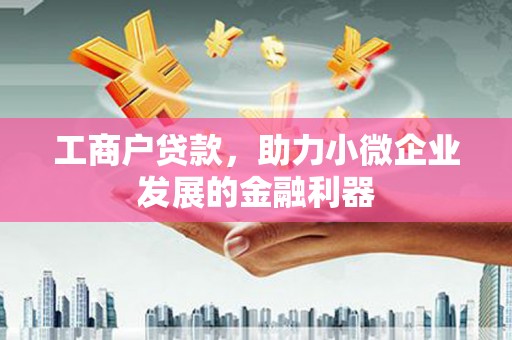 沂南工商户贷款，助力小微企业发展的金融利器