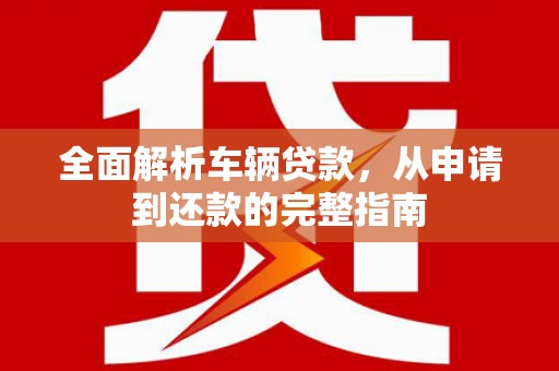 沂南全面解析车辆贷款，从申请到还款的完整指南