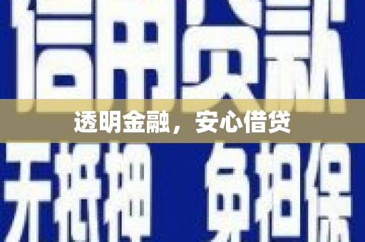 沂南透明金融，安心借贷