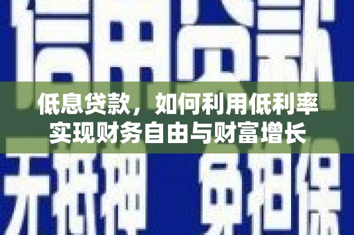 沂南低息贷款，如何利用低利率实现财务自由与财富增长